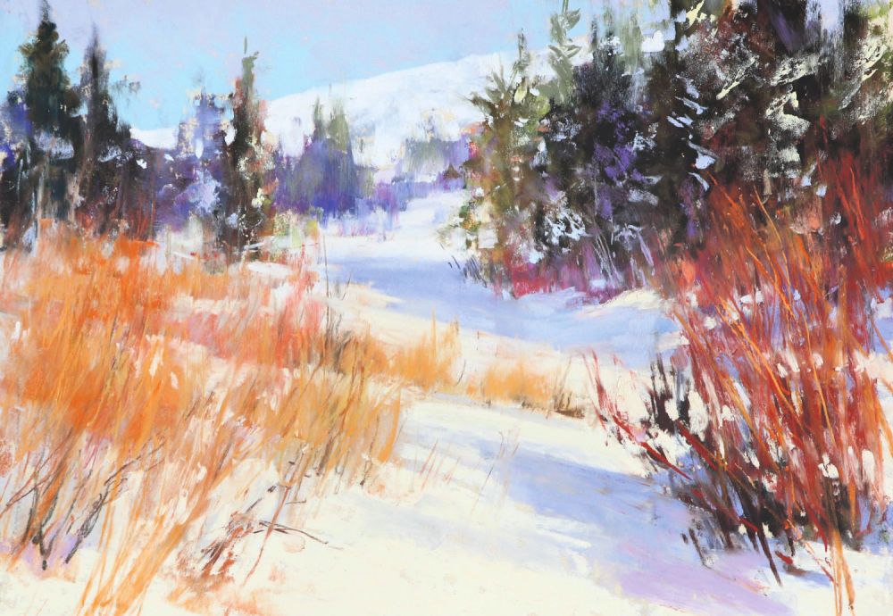 Plein Air Winter Color (pastel, 7x10) by Clive Tyler