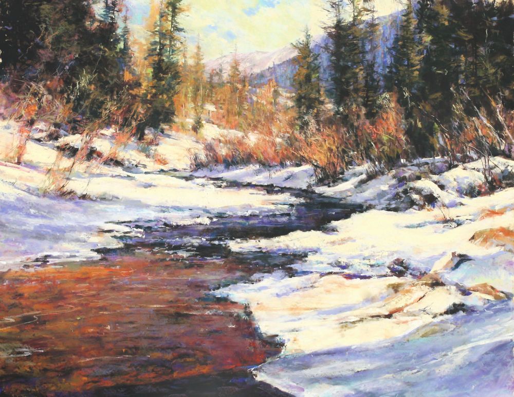 Winter’s Light (pastel, 30x40) by Clive Tyler
